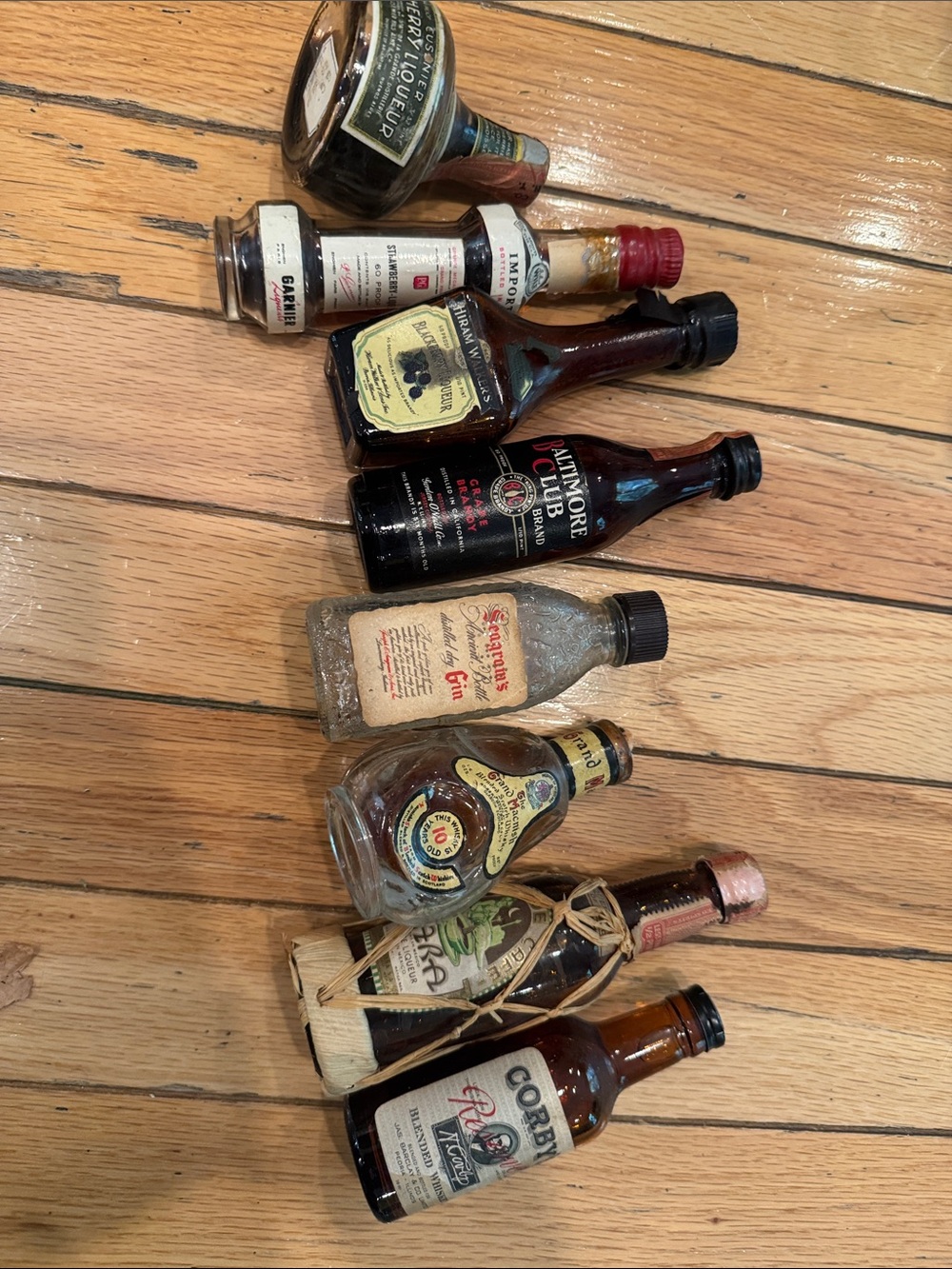 Assorted Miniature Decorative empo Liquor Bottle Set - Brown